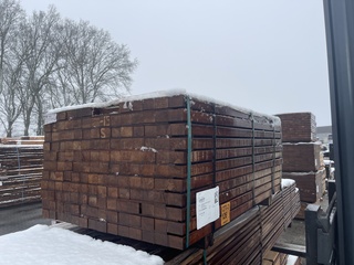 Ca. 151x Guyana Teak Regels Geschaafd, 45x68mm, lengte 155cm